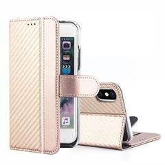 Funda flip cover de cuero sintético para iPhone X