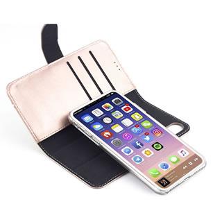 Funda flip cover de cuero sintético para iPhone X