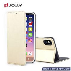 Funda folio de cuero sintético para iPhone X