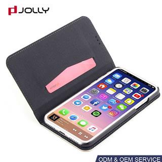 Funda folio de cuero sintético para iPhone X