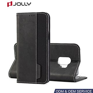 Funda de cuero para Samsung Galaxy S9, Funda flip case para celular