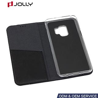 Funda de cuero para Samsung Galaxy S9, Funda flip case para celular